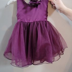 Toddler formal dress, plum, 24 mos, with matching headband